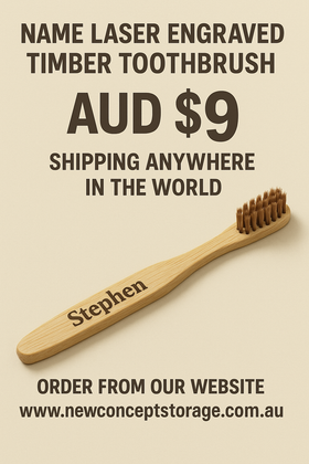 custom engraved timber toothbrush
